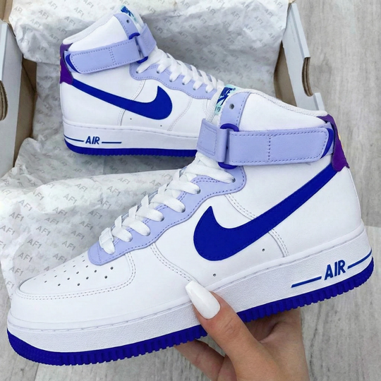 Custom Air Force 1 Baby Lavender Royal Blue