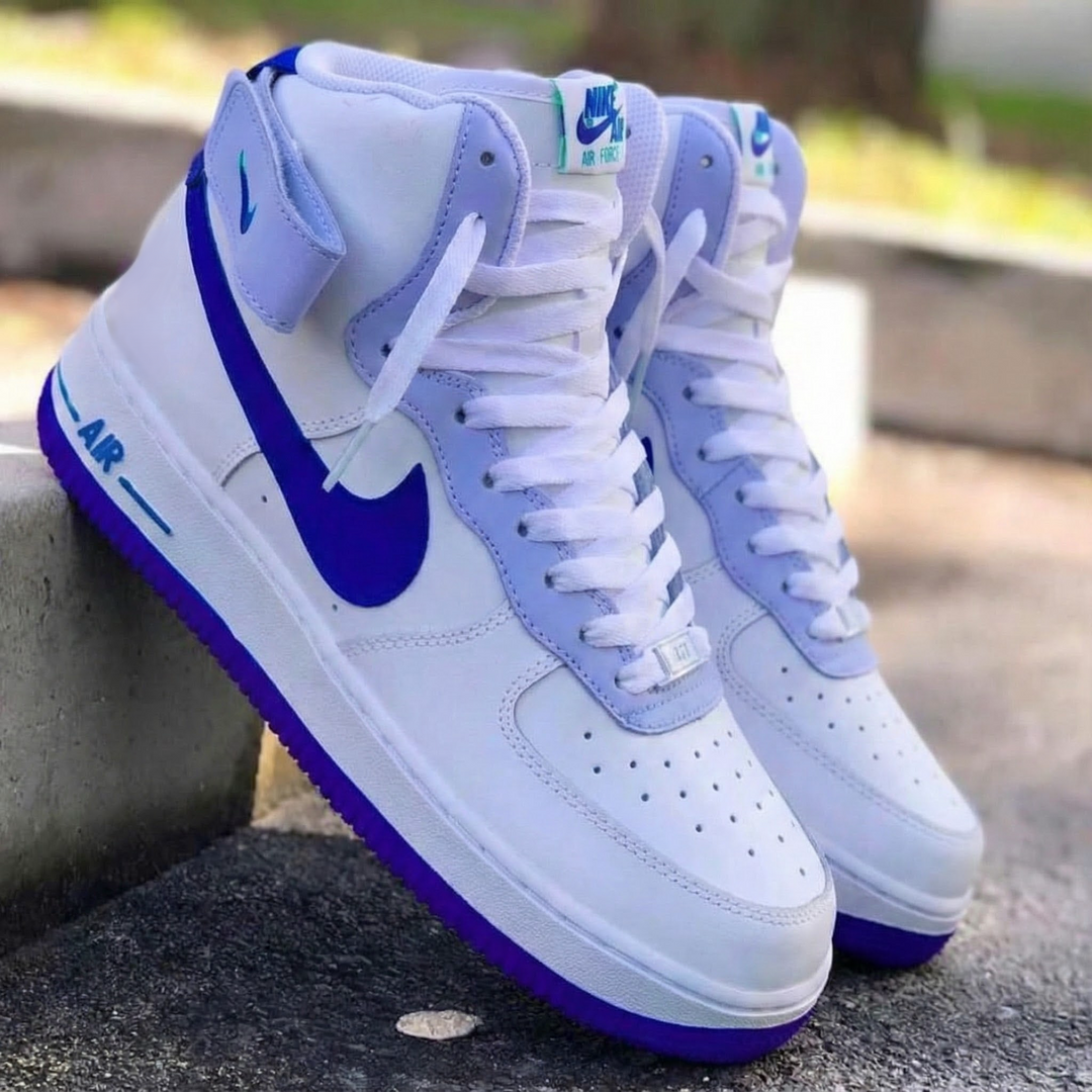 Custom Air Force 1 Baby Lavender Royal Blue