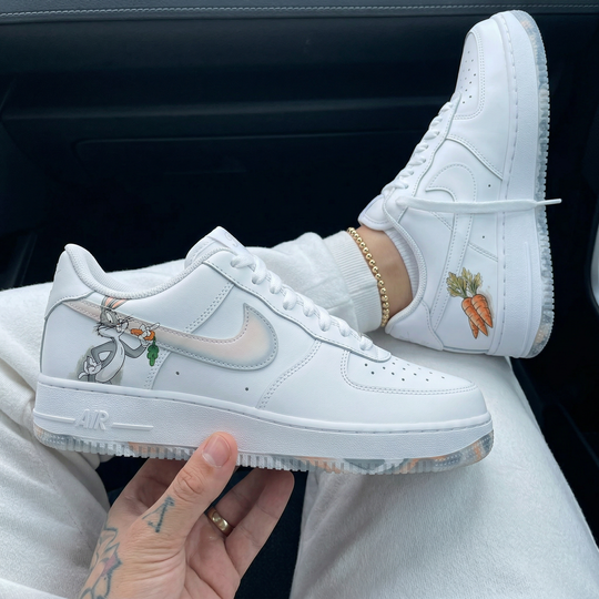 Custom Air Force 1 Baby Pink Bugs Bunny Carrots