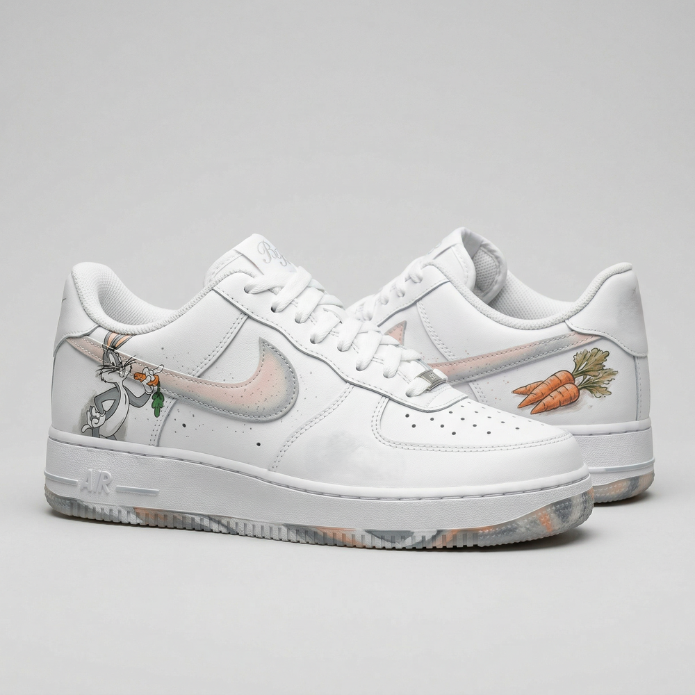 Custom Air Force 1 Baby Pink Bugs Bunny Carrots
