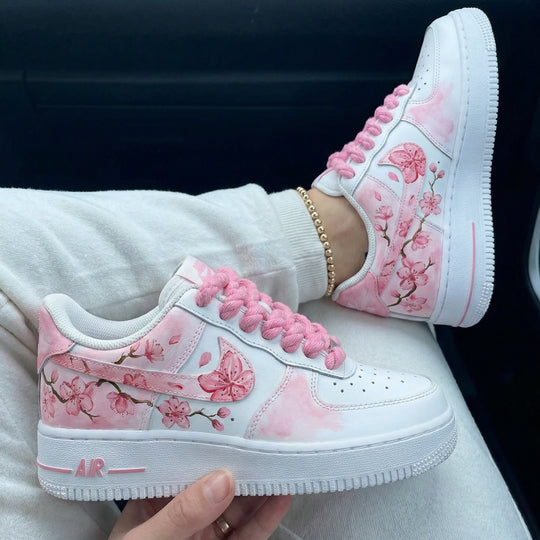 Custom Air Force 1 Baby Pink Cherry Blossom