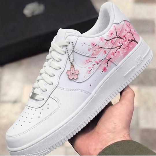 Custom Air Force 1 Baby Pink Cherry Blossom