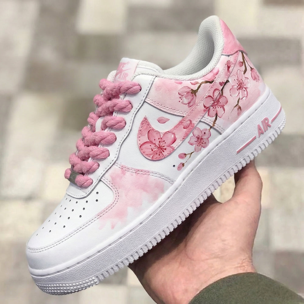 Custom Air Force 1 Baby Pink Cherry Blossom