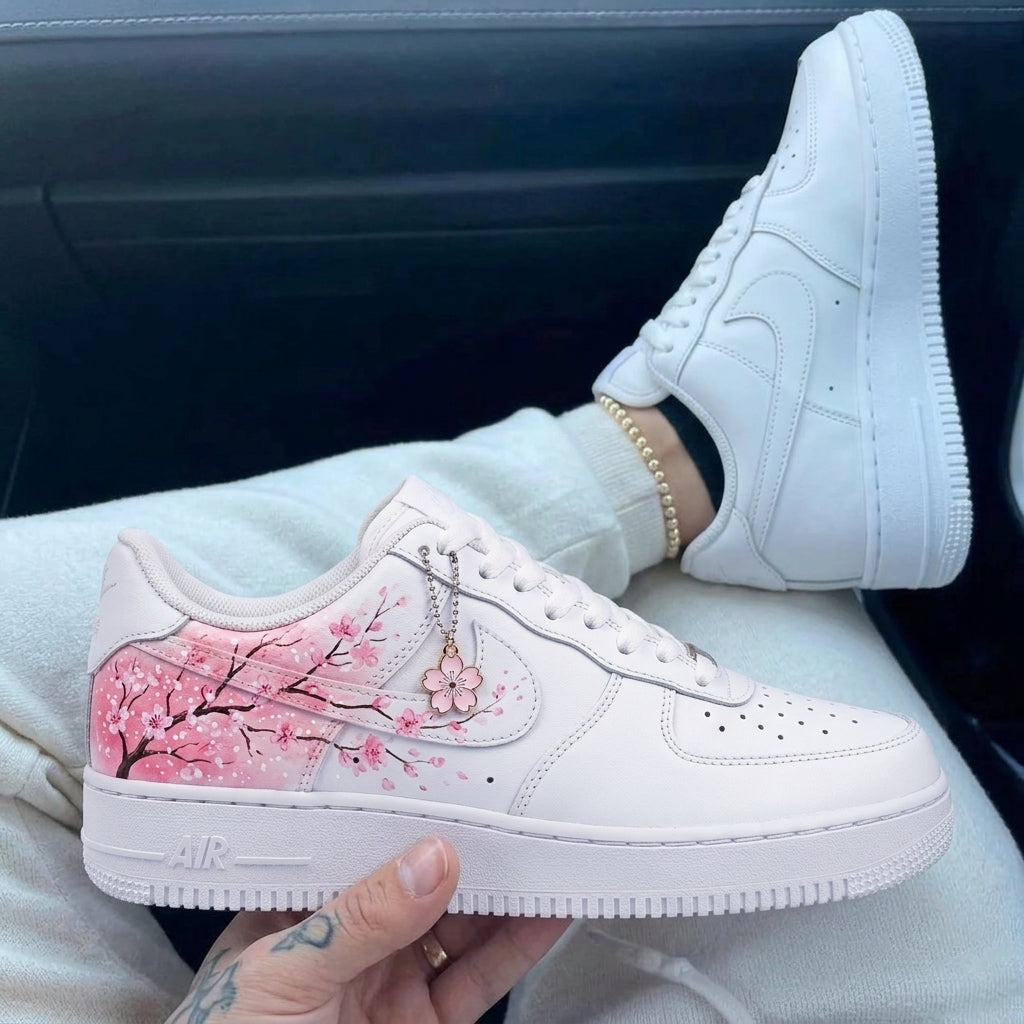 Custom Air Force 1 Baby Pink Cherry Blossom