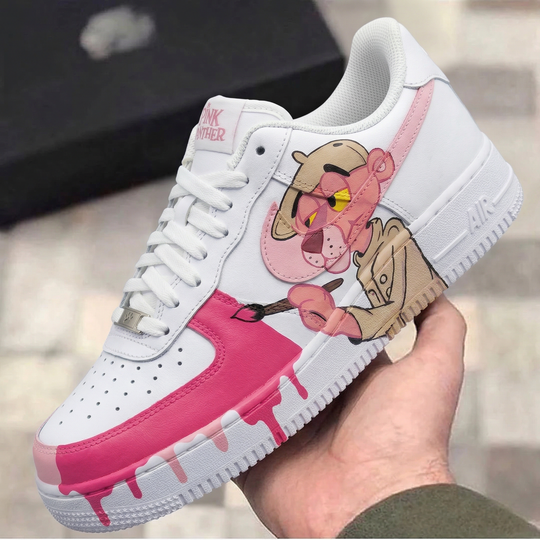 Custom Air Force 1 Baby Pink Hot Pink Pink Panther