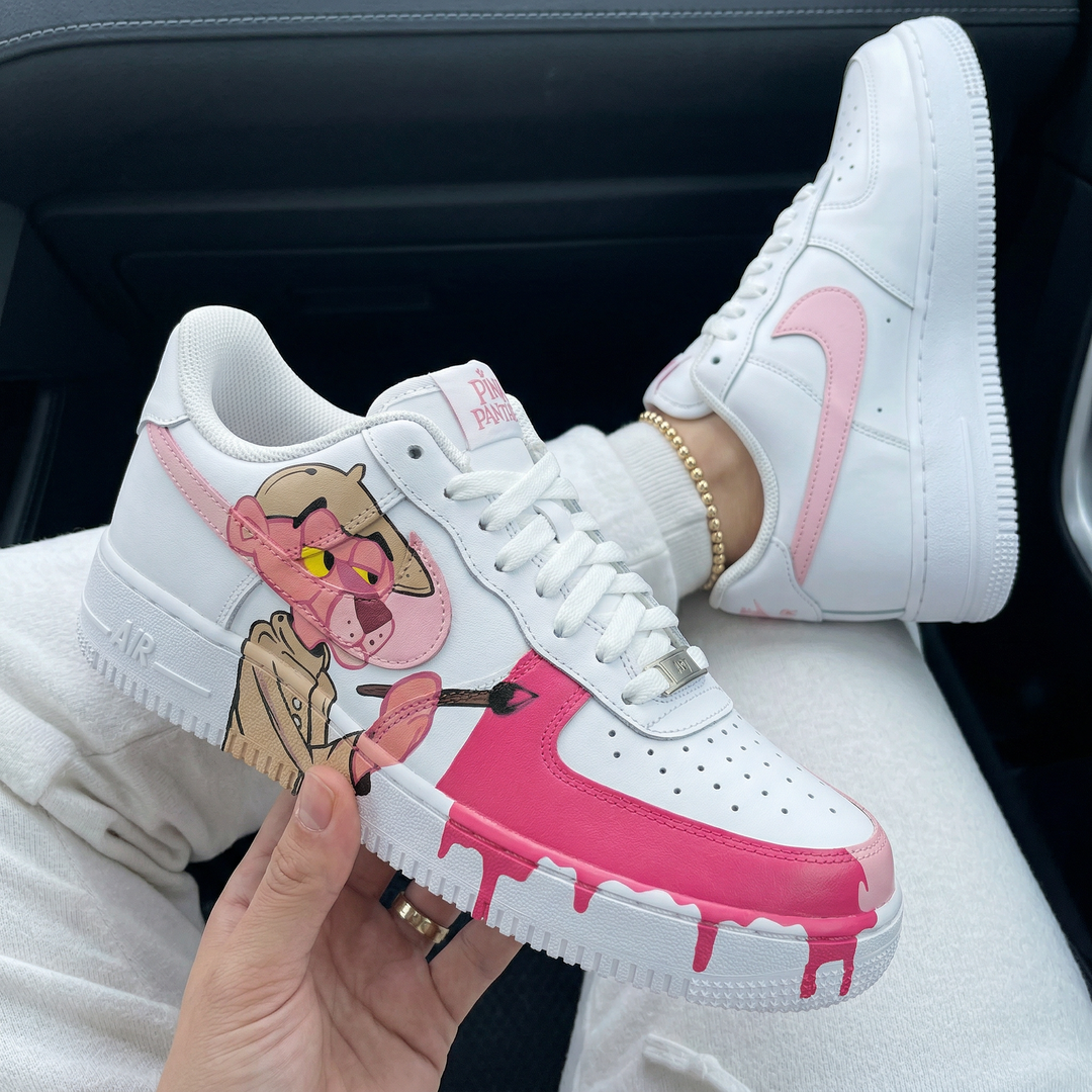 Custom Air Force 1 Baby Pink Hot Pink Pink Panther