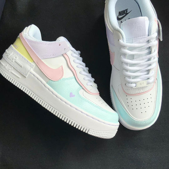 Custom Air Force 1 Baby Pink Mint Floral Design