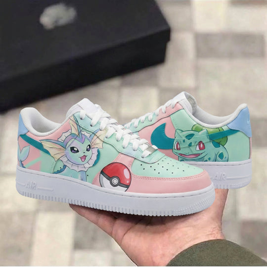 Custom Air Force 1 Baby Pink Mint Green Pokemon Design