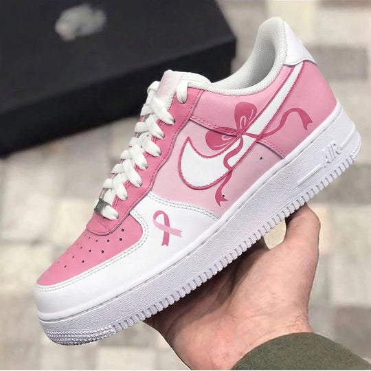 Custom Air Force 1 Baby Pink Pink Bow Ribbon