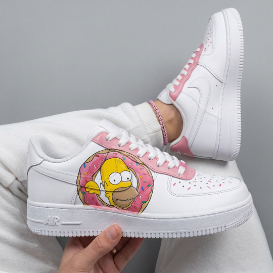 Custom Air Force 1 Baby Pink The Simpsons Donut