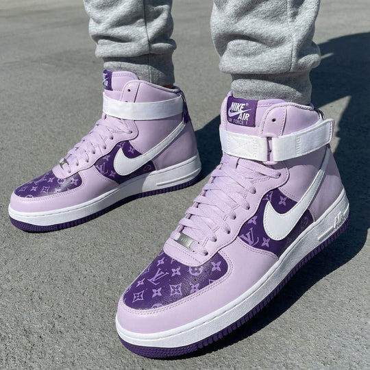Custom Air Force 1 Baby Purple LV Pattern