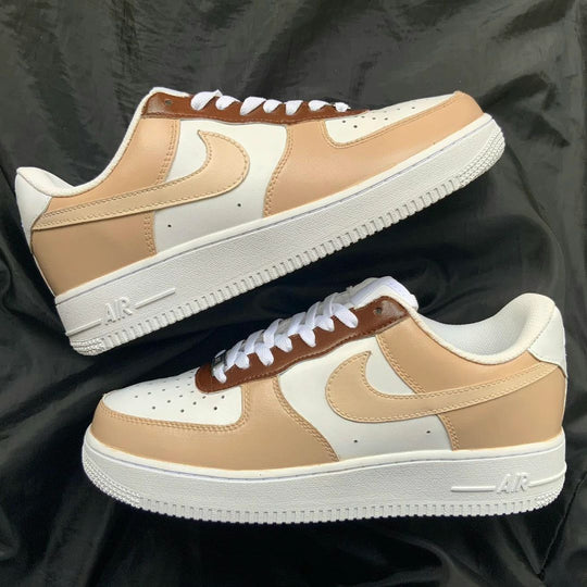 Custom Air Force 1 Beige and Brown