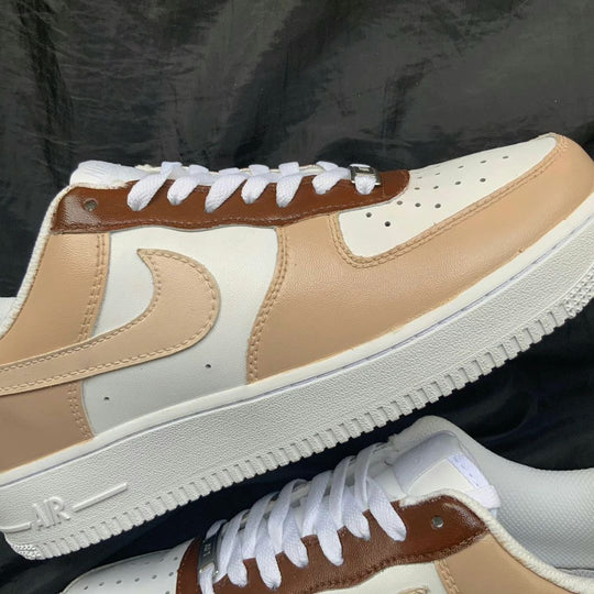 Custom Air Force 1 Beige and Brown