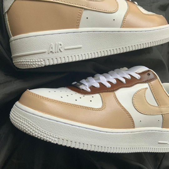 Custom Air Force 1 Beige and Brown