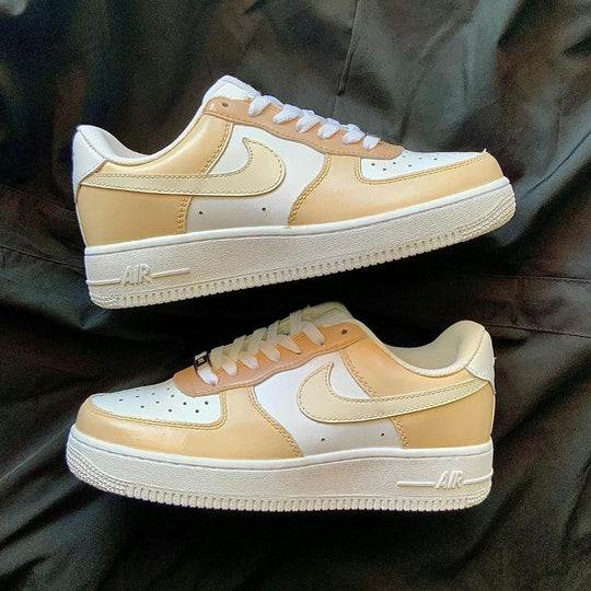 Custom Air Force 1 Beige and Cream Design