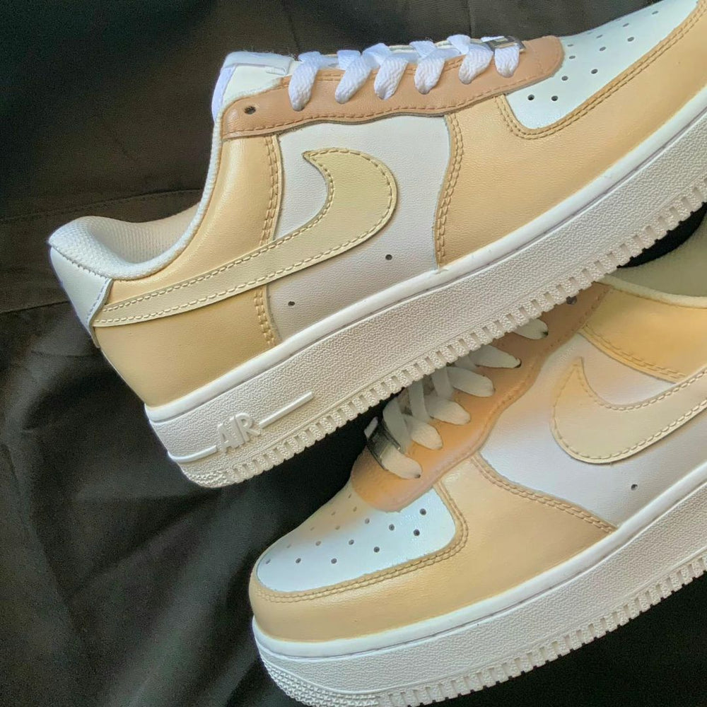 Custom Air Force 1 Beige and Cream Design