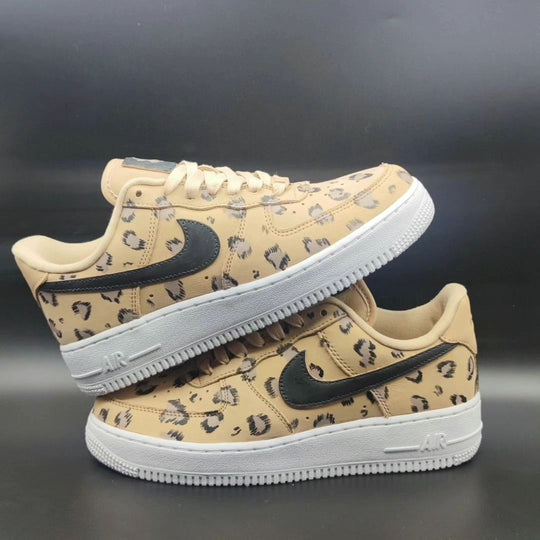 Custom Air Force 1 Beige Leopard Print
