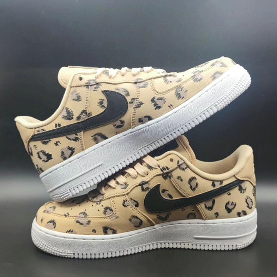 Custom Air Force 1 Beige Leopard Print