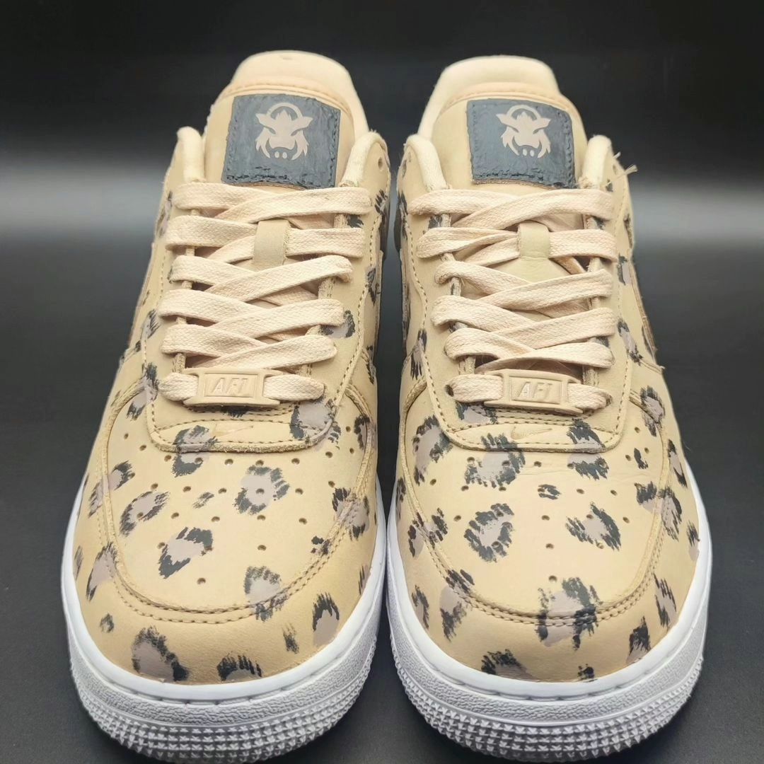 Custom Air Force 1 Beige Leopard Print