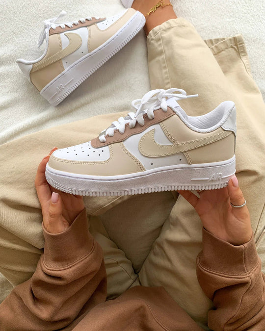 Custom Air Force 1 Beige White