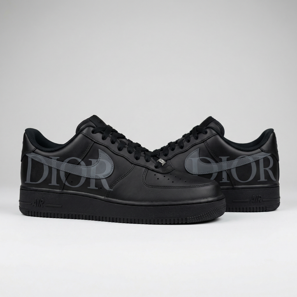 Custom Air Force 1 Black Dior Logo