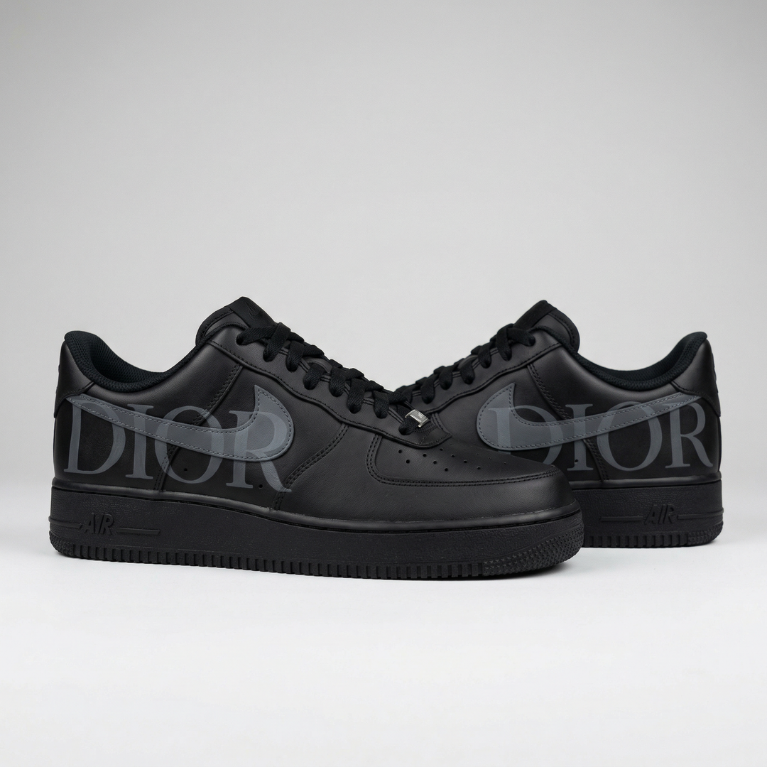 Custom Air Force 1 Black Dior Logo