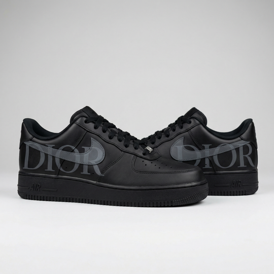 Custom Air Force 1 Black Dior Logo