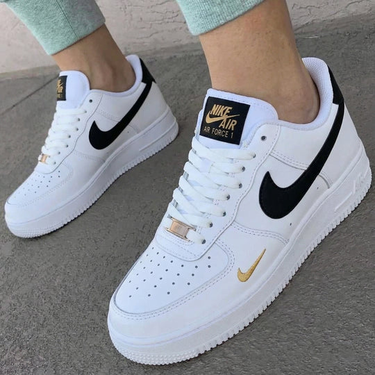 Custom Air Force 1 Black Gold Accents