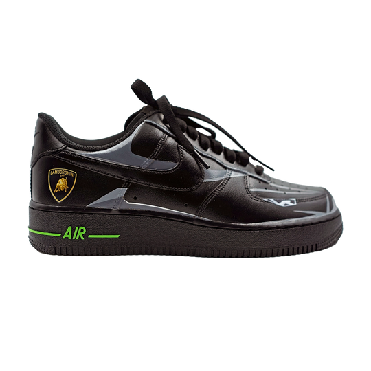 Custom Air Force 1 Black Lamborghini Logo Design