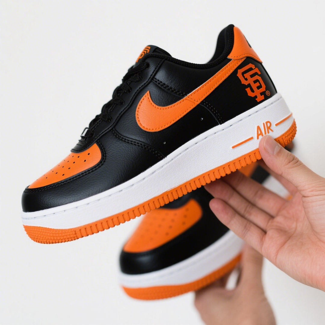 Custom Air Force 1 Black Orange San Francisco Giants MLB 