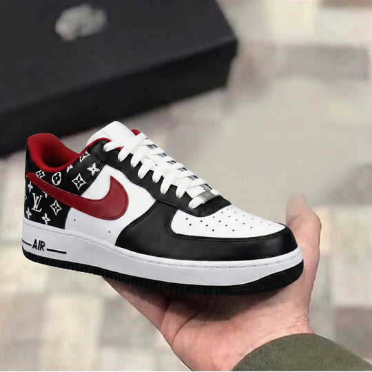 Custom Air Force 1 Black Red LV Monogram