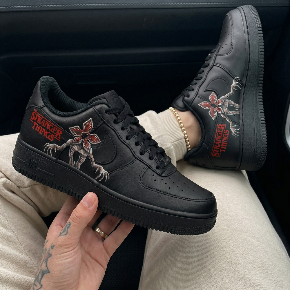 Custom Air Force 1 Black Stranger Things Demogorgon