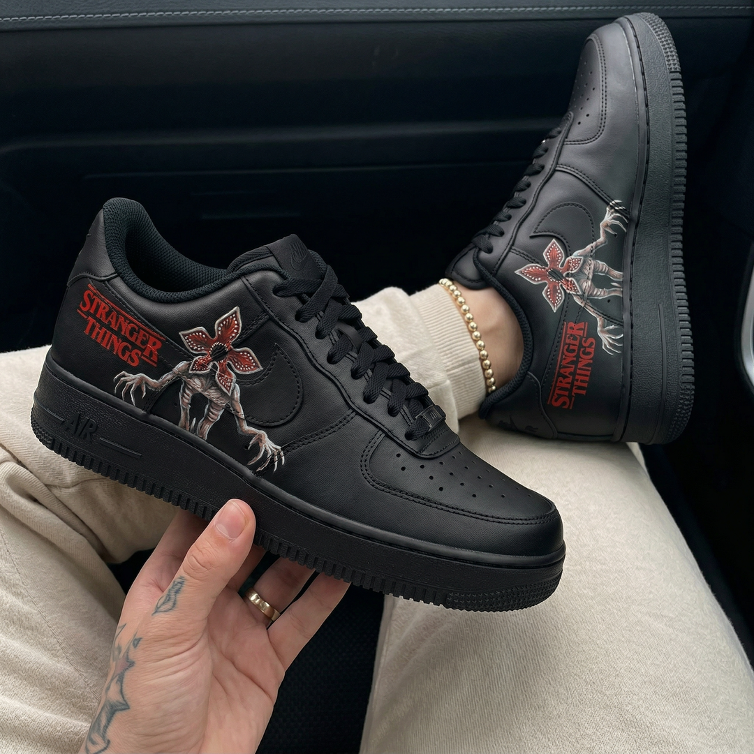 Custom Air Force 1 Black Stranger Things Demogorgon