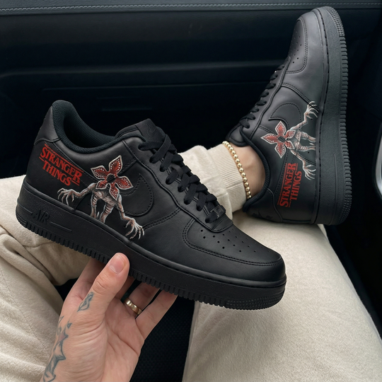Custom Air Force 1 Black Stranger Things Demogorgon