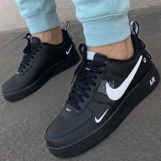 Custom Air Force 1 Black White Text Design