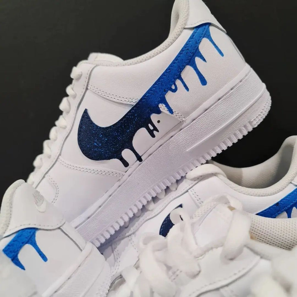 Custom Air Force 1 Blue Drip Design