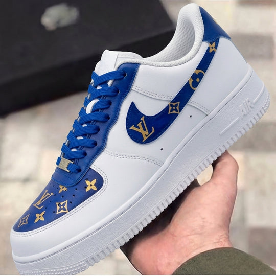 Custom Air Force 1 Blue Gold LV