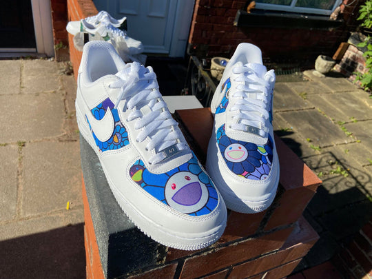 Custom Air Force 1 Blue Purple Cartoon Pattern