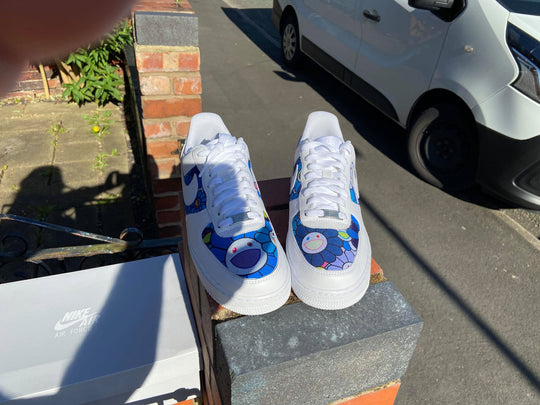 Custom Air Force 1 Blue Purple Cartoon Pattern