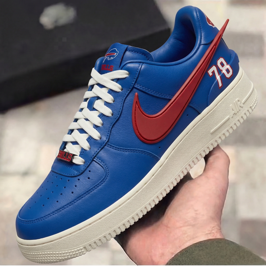 Custom Air Force 1 Blue Red Bills Team Logo Number 78