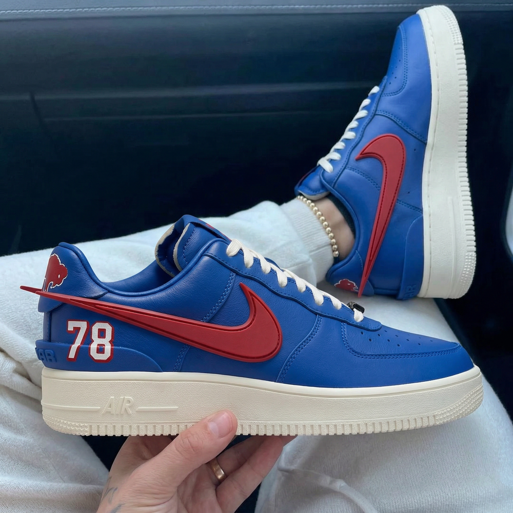 Custom Air Force 1 Blue Red Bills Team Logo Number 78