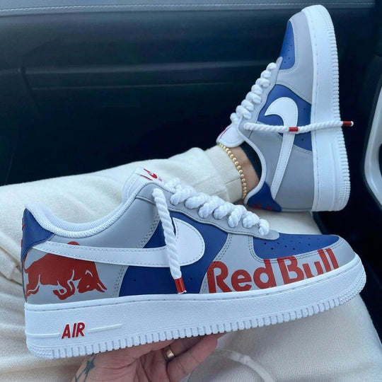 Custom Air Force 1 Blue Red Red Bull