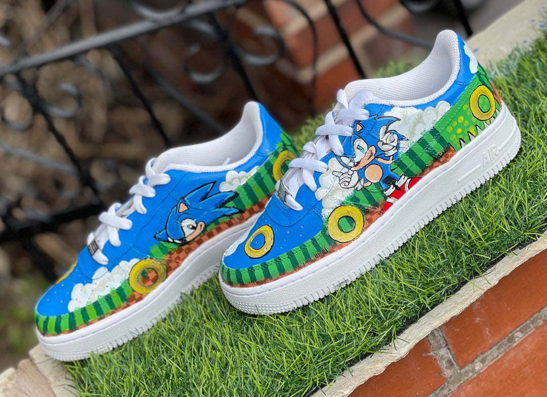 Custom Air Force 1 Blue Sonic The Hedgehog Design