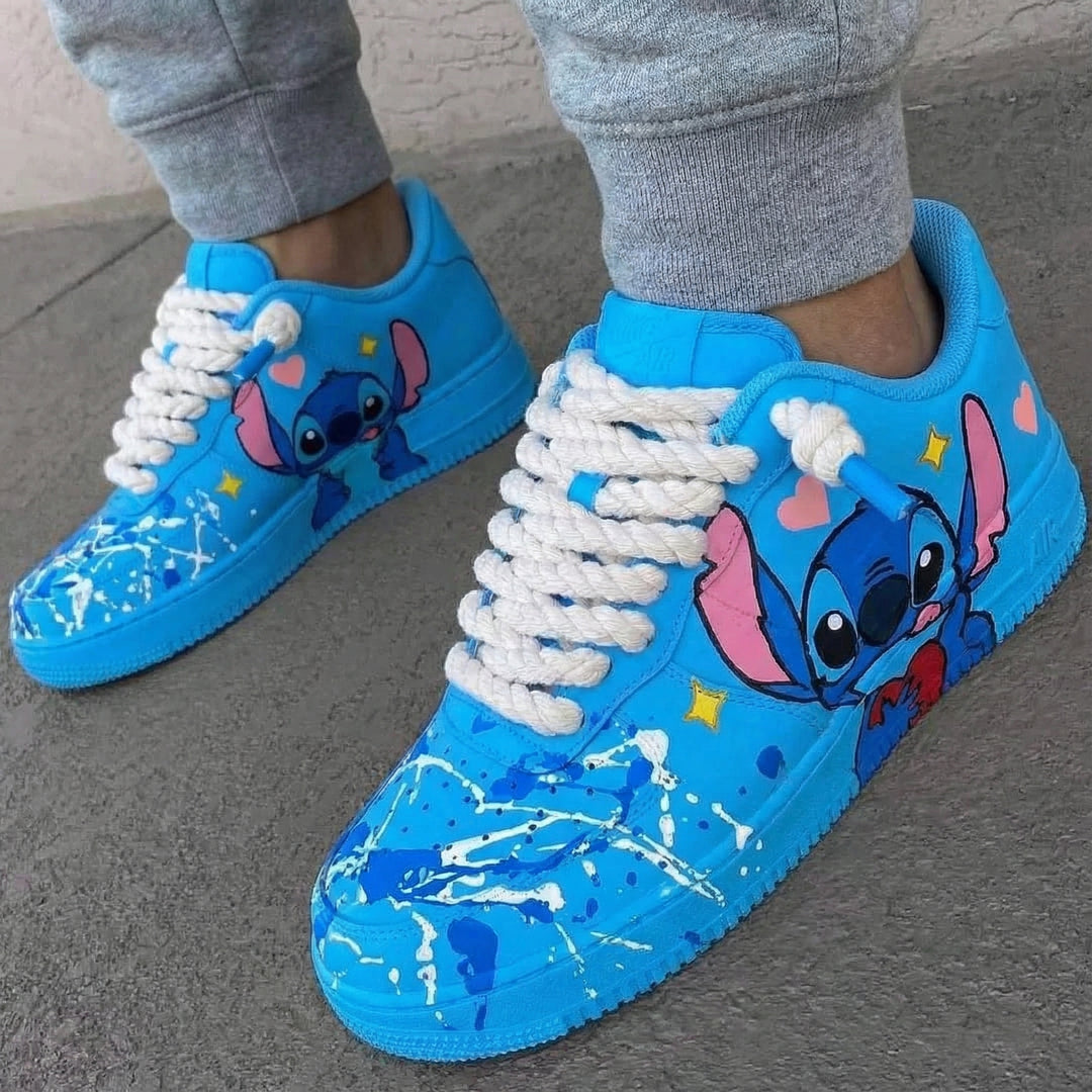 Custom Air Force 1 Blue Stitch Theme