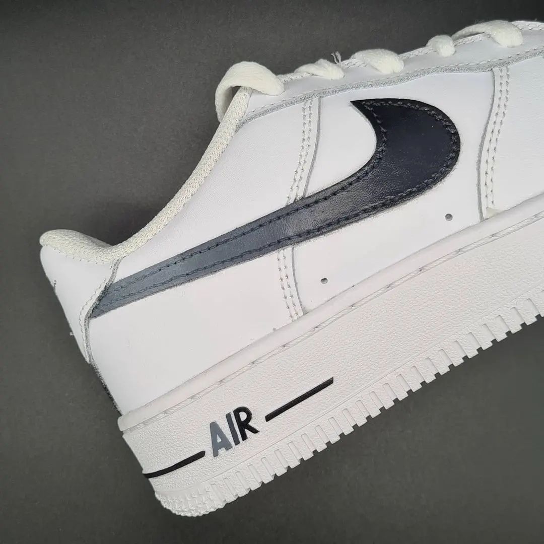 Custom Air Force 1 Brown Grey Swoosh Design