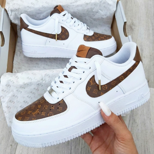 Custom Air Force 1 Brown LV Pattern