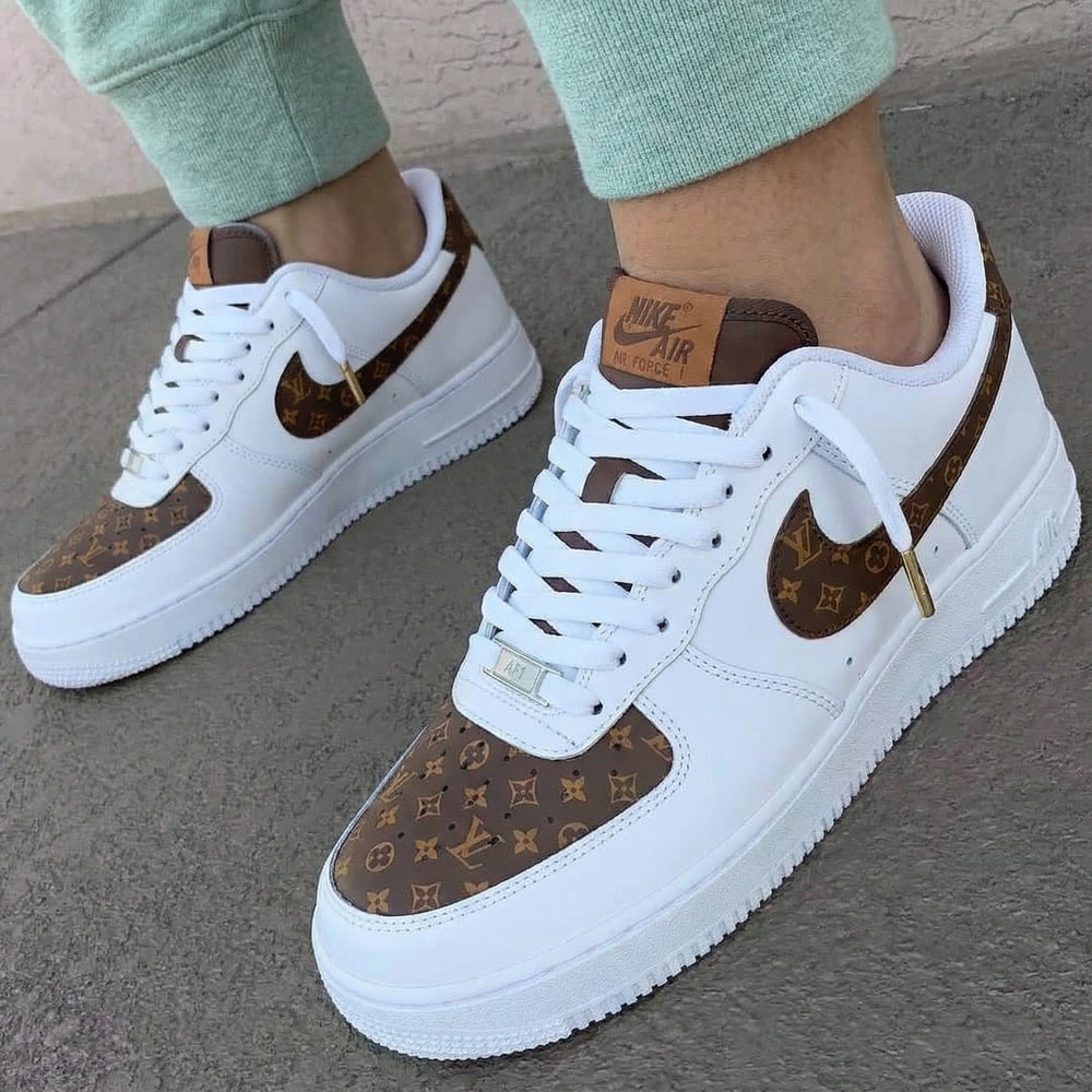 Custom Air Force 1 Brown LV Pattern