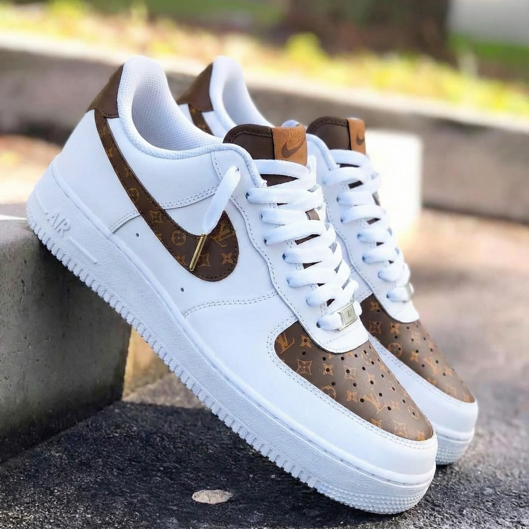 Custom Air Force 1 Brown LV Pattern