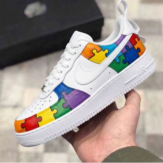 Custom Air Force 1 Colorful Puzzle Pieces