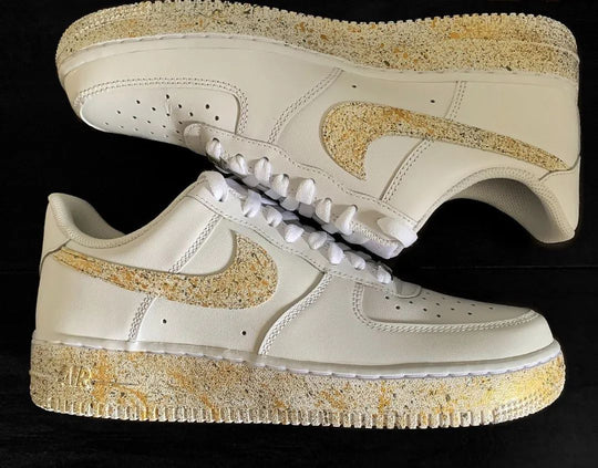 Custom Air Force 1 Gold Speckled Design